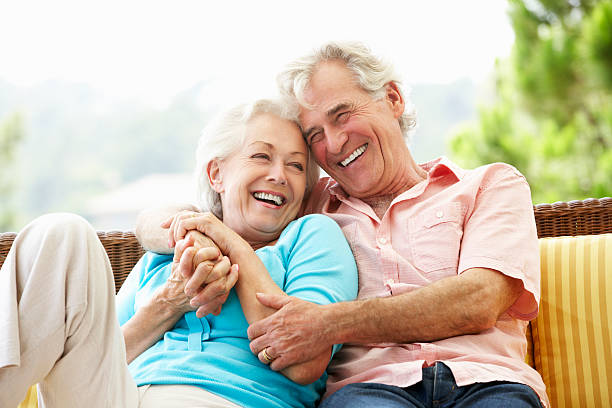 Happy elderly couple enjoying life